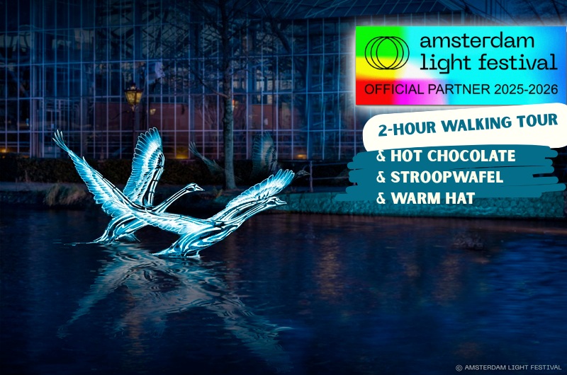 Amsterdam Light Festival Winterspaziergang mit Stroopwafel Workshop